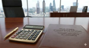 Representation of high-bracket tax-free salaries and luxury benefits for elite Western-trained physiotherapists in the Gulf region.