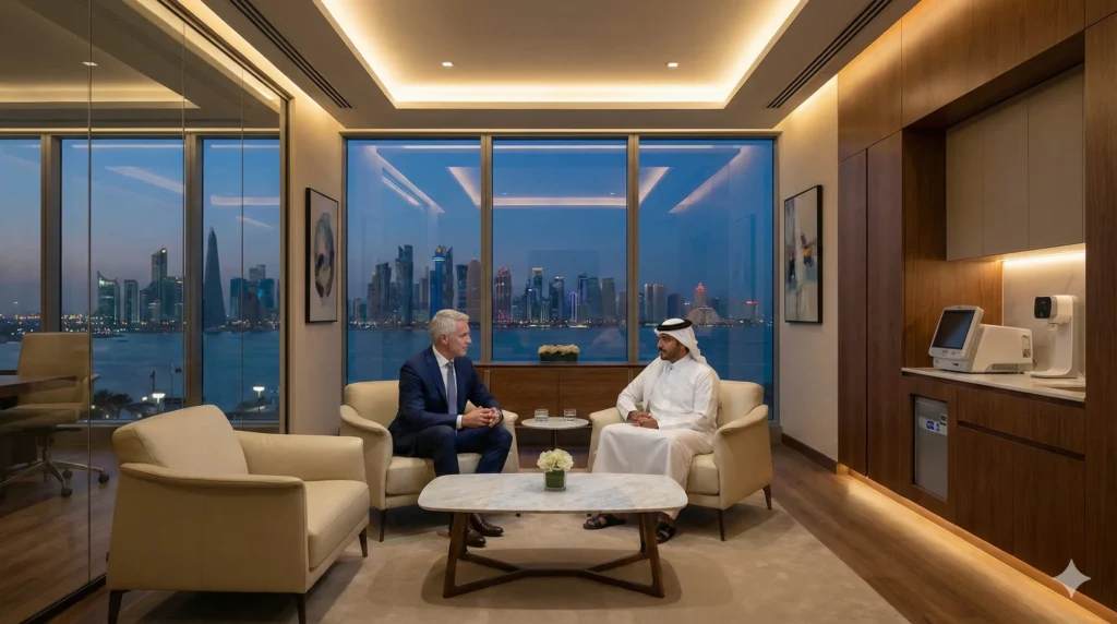 Elite Medical Recruitment Doha: 7 Critical Shifts Driving Quiet-Luxury Hiring in 2026 4 Elite Medical Recruitment Doha physician consultation in luxury private suite.