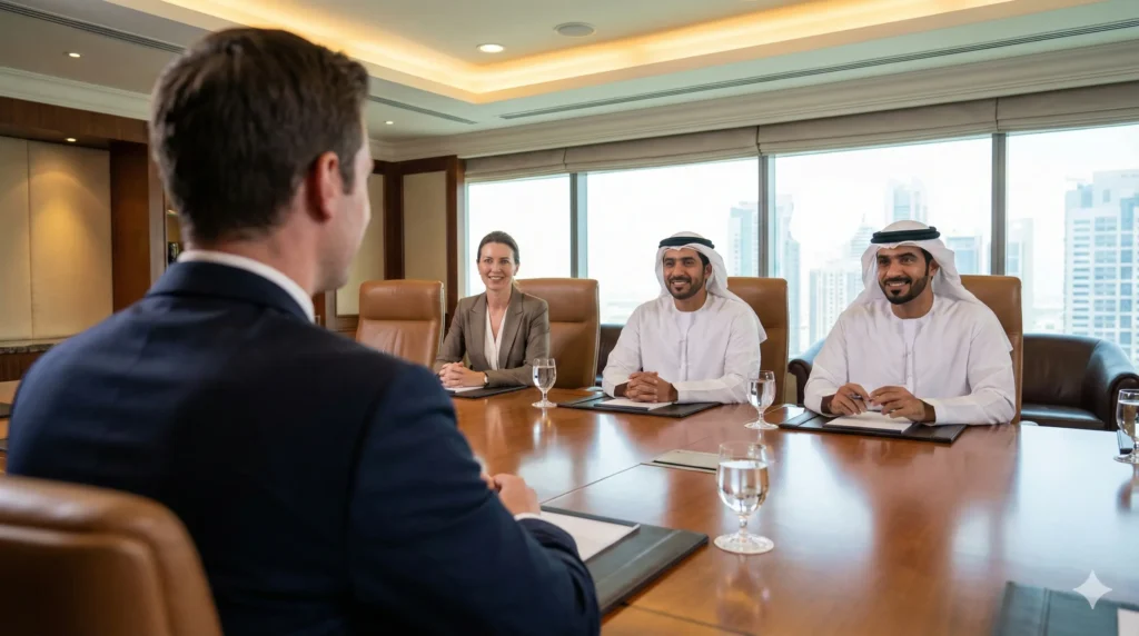 The GCC Medical Executive Interview: Mastering Cultural Intelligence 4 GCC Medical Executive Interview panel in Dubai.